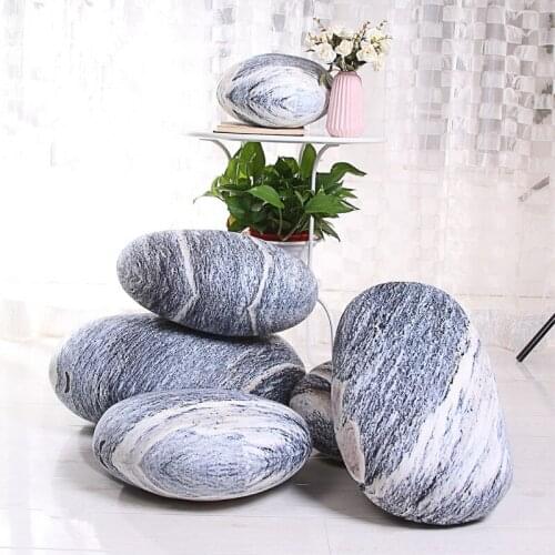 6pcs simulation cobblestone plush pillow multi-function realistic stone toy pillows game deco props leisure back cushion