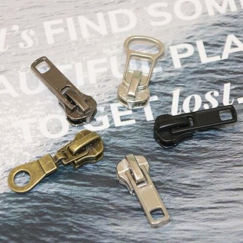 7# Wholesale 5pcs mix Zipper Sliders Metal Zipper Pulls zipper Head For Handbag/ Backpack/Clothing/Sewing Tailor Tools