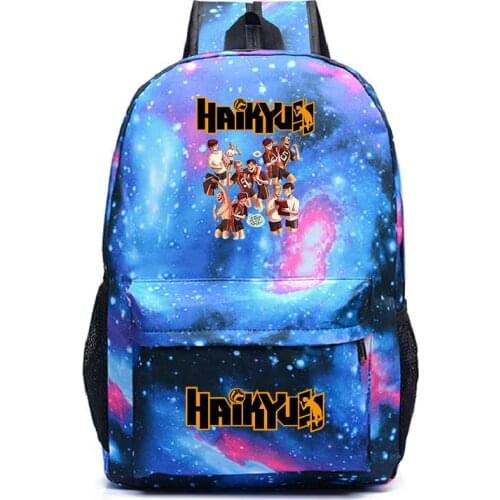Anime Backpack Haikyuu Students School Bag Cartoon Laptop Bagpack Travel Outdoor Schoolbag for Boy Girl Canvas Backpack Men 2021