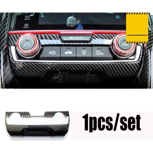 For Honda Civic 10Th 2016 21017 2018 2019 2020 Carbon Fiber Central Console AC Switch Panel Trim