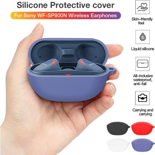 Case For Sony WF-SP800N Earphone Accessories Charging Box Cover Case On For Sony WF-SP900 Silicone Soft Shellwith Anti-lost Hook