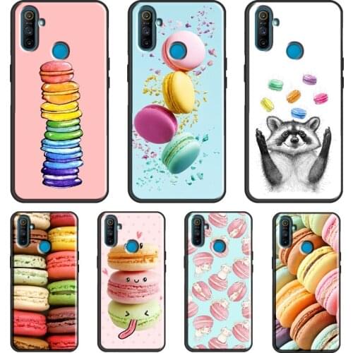 PINK Dessert Ice Cream Macarons Cake For OnePlus 9 Pro 8 Pro Nord 8T 9R Case For OPPO Realme 8 Pro Q3 6 7 Pro C15 C3 GT Cover