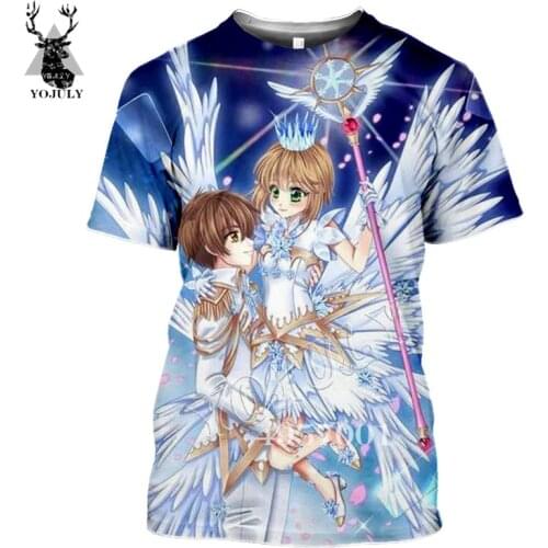 Anime Card Captor Sakura 3D Printed Harajuku T-shirt Unisex Casual Pullover Clothing Streetwear Hip Hop Fashion Men T Shirt Y892