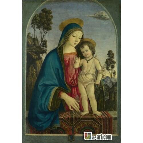 Canvas Prints ( Pinturicchio Madonna Con Bambino) home supplies printed art painting Religion-006