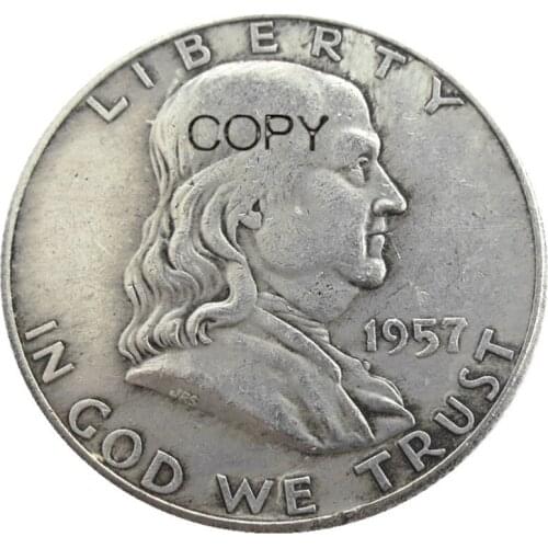 US 1957 PD Franklin Half Dollar Silver Plated Copy Coins