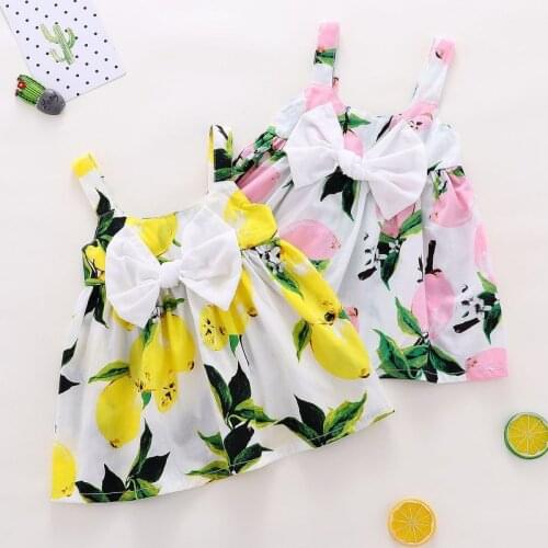 Summer Baby Dress 2019 New Lemon Printed Casual Baby Girls Clothes Sleeveless A-line Newborn Princess Dresses Infant Costume