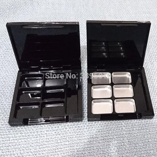 Mpty Cosmetic Packing+Palette 6 Square Grid Eyeshadow Lipstick Powder Box Case F314