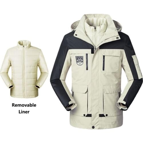 5XL Men Women Outdoor Winter Thermal Jackets Windproof Waterproof With Liner Coats Climbing Skiing Hiking Sports Windbreaker