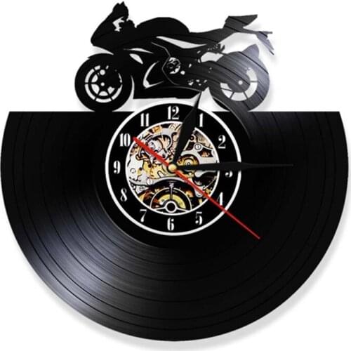 Japanese Motorbike Vinyl Record Wall Clock Retro Home Decor Motorcycle Modern Wall Art Clock Watch Gift For Motorcycle Fans