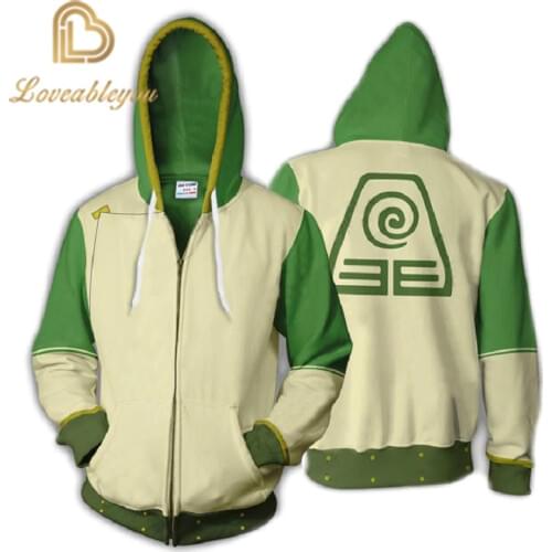 2020 New The Last Airbender 3D Print Sweatshirts Casual Hip Hop Hoodie Zip Jacket Cosplay Autumn Mens Clothing Coat