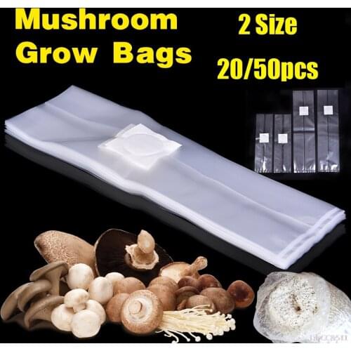 20PCS/50PCS PVC Mushroom Spawn Grow Bags Cultivation Bag Sealable Garden Supplies