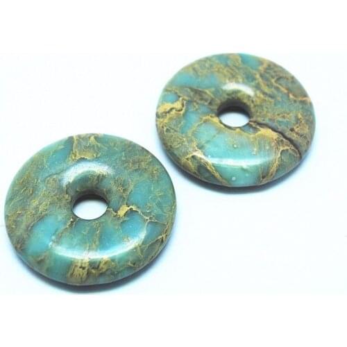 2 PCS Socharming New Stone pendants donuts shape imperial and snake stone material size 35mm