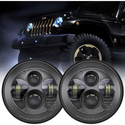 YOUSTAR 7 Inch Cree LED Headlight High Low Beam Turn Signal Halo Lights Compatible With Jeep Wrangler JK TJ LJ