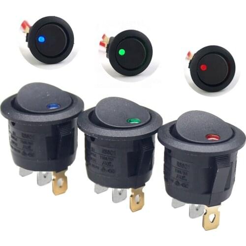 ON/OFF 12V Round Rocker Dot Switch Waterproof LED Light Luminescence Toggle Switches