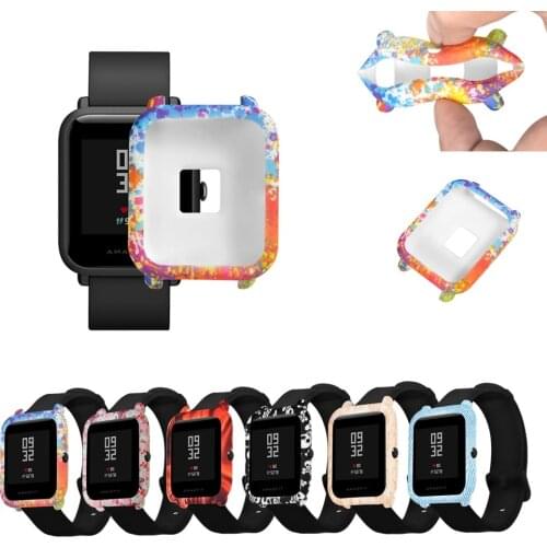 FIFATA Soft Silicone Protector For Amazfit Bip Watch Camouflage Case Cover Protective Frame For Huami Amazfit Bip Protect Shell