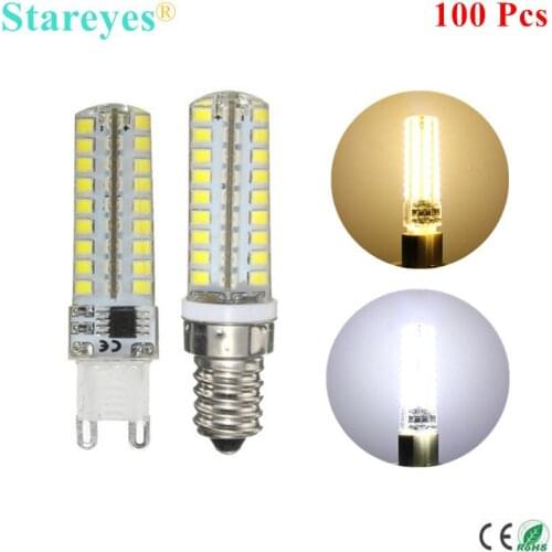 100 Pieces Silicone G9 E14 10W SMD2835 72 LED Dimmable LED Corn lamp Droplight Chandelier candle bulb Pendant light lighting
