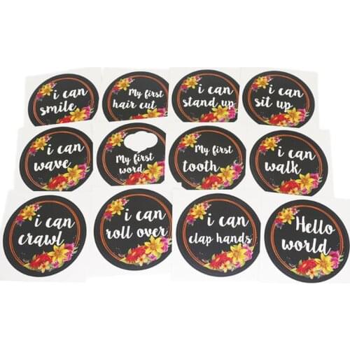 12PCS/Set Baby Month Sticker Newborn Photo Prop Stickers 1-12 Months Photo Stickers Birthday Party Decorations For kids Q1FE