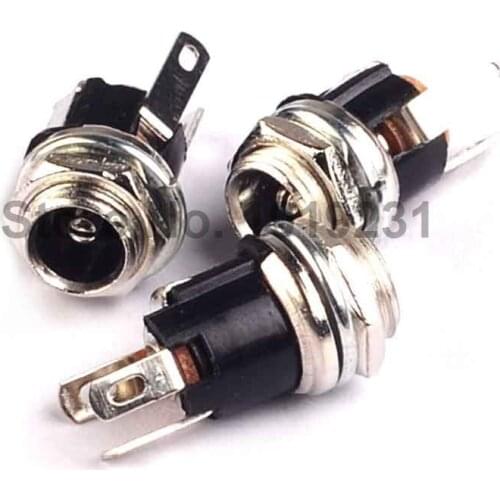 20PCS DC-021 5.5mm X 2.1mm DC Power Supply Metal Jack Socket