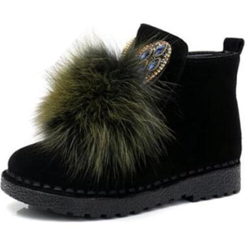 2021 New Winter Elegant Comfort Snow Boots Fashion Women Ankle Rabbit Fur Decoration Frosted Cowhide Flat Women Boots Plus Size