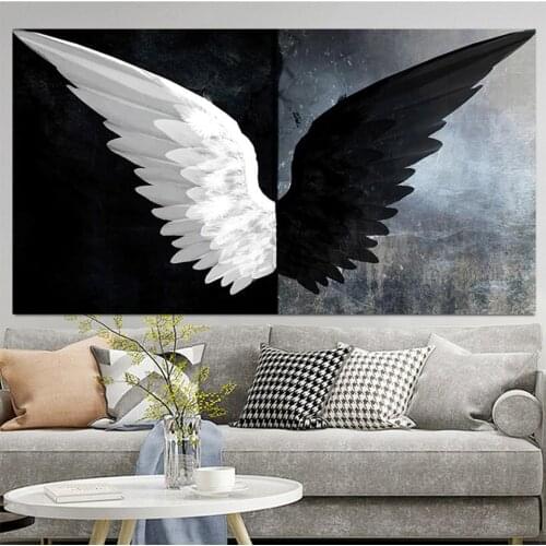Black White Angel Wings 5d Diamondpainting cross stitch Diamond Painting mosaic Full Square 3d diamond embroidery Round drill