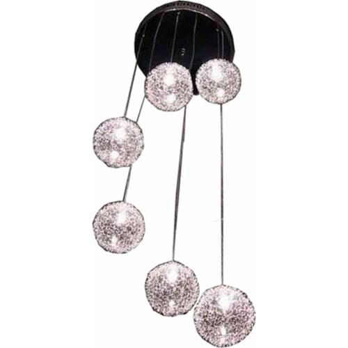 6 Lights Aluminum Wire Ball Ceiling Light Free Sippinng Living Room Stair Ceiling Lamp Luxury Home Decorate Ceiling Fixture