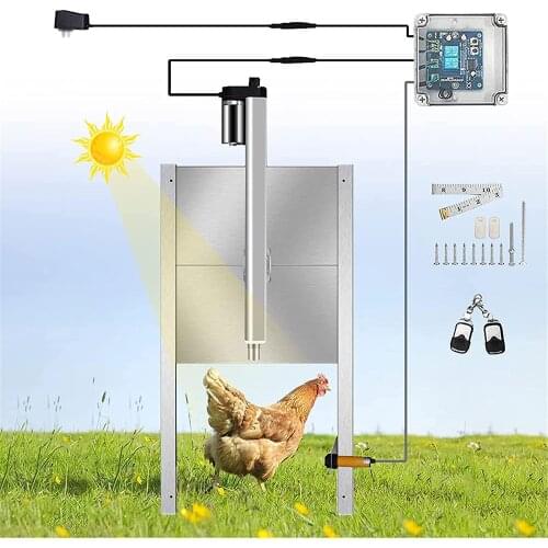 Automatic Chicken Door Coop Opener Kit Rainproof Outdoor Timer Controller Actuator Auto Close Chicken Coop Poultry Accessories
