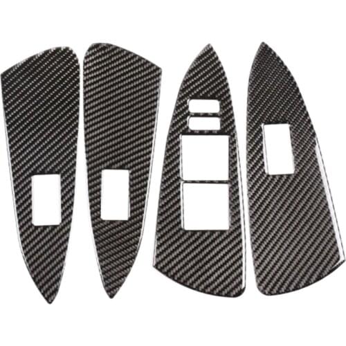 Car Soft Carbon Fiber Door Armrest Panel Window Lift Switch Frame Cover Trim for Toyota Rav4 Rav 4 2006-2012