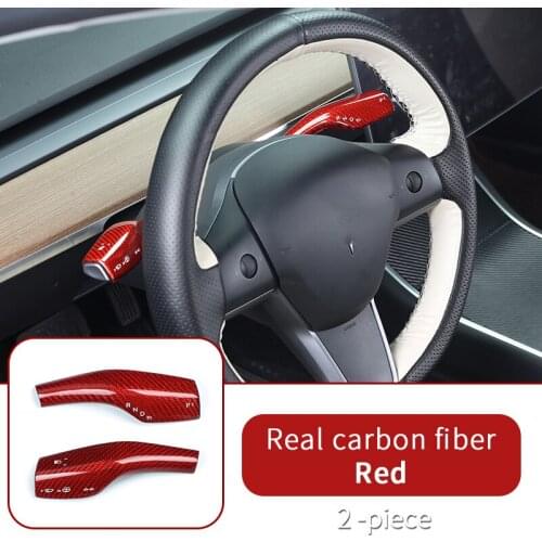 Car Carbon Fiber wiper lever cover For Tesla Model 3 car Wiper Shift Lever Cruise Trim Sticker Steering Wheel Wiper Decoration