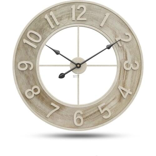 Vintage Large Wall Clock Luxury wall clock Mute Living Room Bar Home Decor Big Watch Quartz Clocks On The Wall 60cm