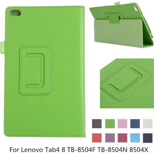 For Lenovo Tab 4 8 TB-8504 Case Flip Litchi PU Leather Cover for Lenovo Tab4 8 TB-8504F TB-8504N 8504X Tablet Folio Case + pen