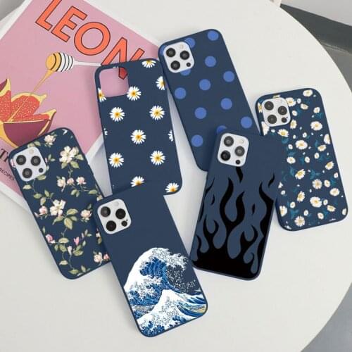Floral Flame Soft Phone Case For iPhone 12 11 Pro Max 12Mini X XS Max XR 7 8 6 S Plus 5 5s SE 2020 Sea Wave Silicone Back Cover