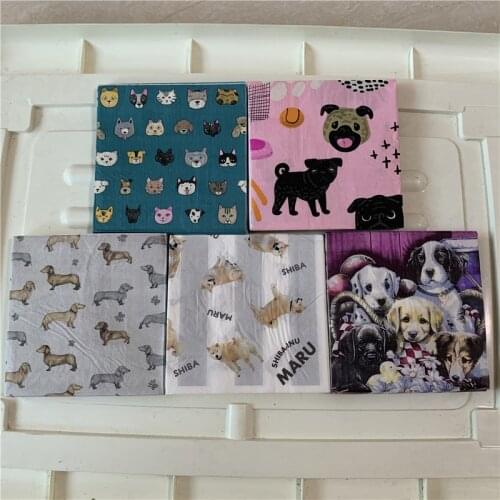 Decoupage wedding servilletas table napkins paper love tissue cute animal dog dachshund kids birthday party beautiful decor 20