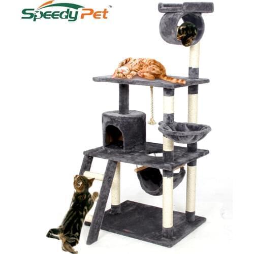 LargeToys Domestic Delivery Funny Cat Jumping Toy With Ladder Scratching Wood Climbing Tree For Cat Climbing Frame Cat Furniture
