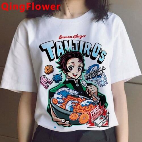 Japanese Anime Demon Slayer T Shirt Hip Hop Kimetsu No Yaiba T-shirt Kawaii Cartoon Tanjiro Kamado Tshirt Graphic Tees