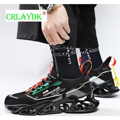 CRLAYDK Running Shoes Men Fashion Mesh Blade Sports Street Teenager Sneakers Incrased Casual Training for Walking Schoenen Man