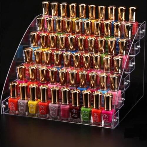 Hot Selling Acrylic Cosmetic 2-7 Layers Clear Acrylic Organizer Lipstick Jewelry Display Holder Nail Polish Essential Oil Rack