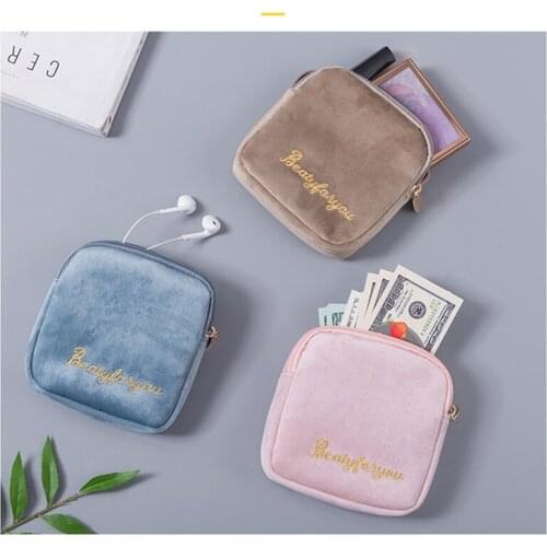 Cute Sanitary Napkin Storage Bags Cotton Pads Package Bags Coin Jewelry Organizer Credit Card Pouch Case Fashion Towel Women Bag