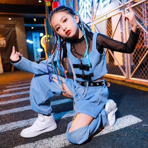 New ChildrenS Modern Dance Performance Clothes Kids Fashion Long Sleeve Hip Hop Suit Girls Jazz Dance Festival Outfits DQL4642