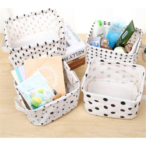 New 1Pc Creative Storage Basket Sundries Cloth Storage Box Underwear Cosmetic Organizer Jewelry Stationery Container Home Tools