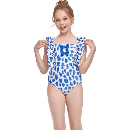 2021 New Summer Baby Girl Ruffles Swimwear Swimsuit Backless Romper Jumpsuit Vogue Summer Childrens Swimsuit