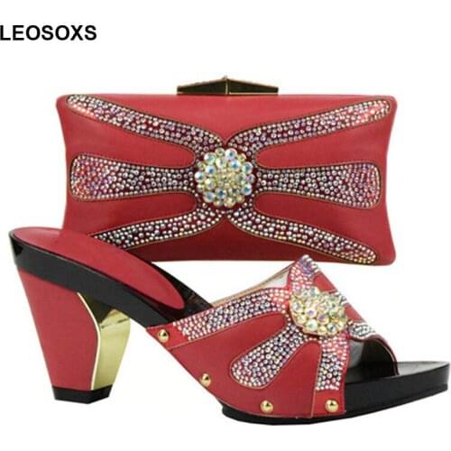 New African Matching Shoes and Bag Italian In Women Shoe and Bag Set for Party In Women Nigerian Women Wedding Shoes Bag Sets