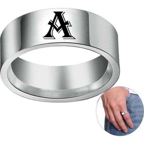 Personalised Initial Ring Engrave A to Z Alphabet Stainless Steel Signet Blank Plain Ring Band 12 Zodiac Ring For Men and Women