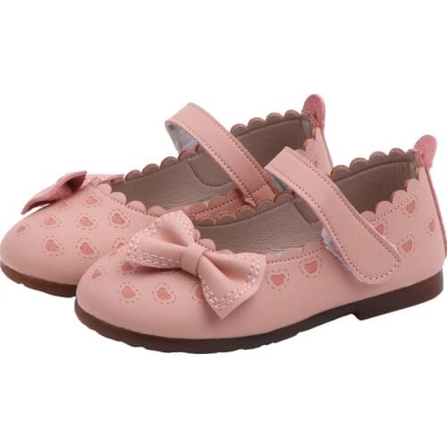 Skoex Kids Girls Fashion Princess Shoes Baby Little Girls Pu Leather Flat Shoes Soft Bottom Anti-slippery Children Casual Shoe