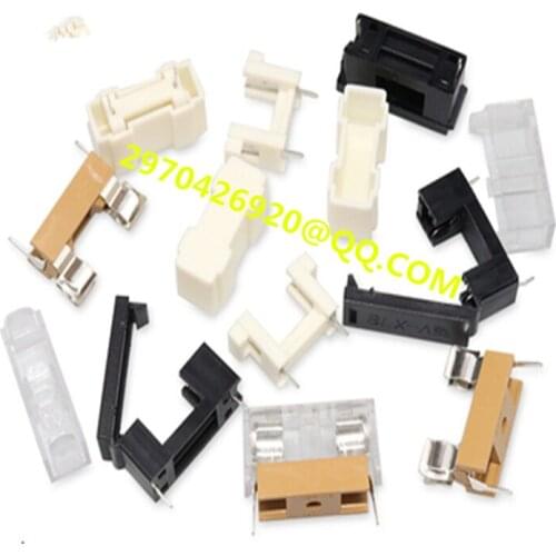 100pcs 5x20mm glass fuse holder 6*30mm with transparent shell cover 5*20/6*30 welded fuse socket box with cover New original