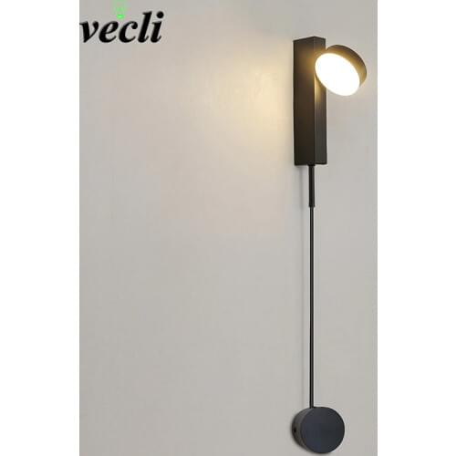 Led indoor wall lamps rotation dimming switch led wall light modern stai wall deco wall sconce livingroom golden led luminaire