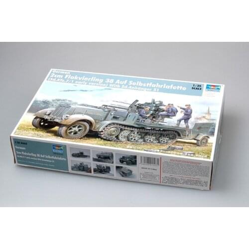 Trumpeter 01523 1/35 2cm Flakvierling 38 auf Selbstfahrlafette (Sd.Kfz.7/1 early version) - Scale Model Kit