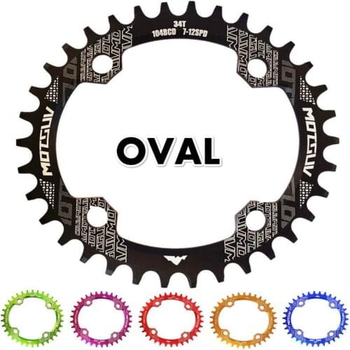Oval Chainring 104bcd 32t/34t/36t/38t Narrow Wide Chainwheel For Bicycle Crank Mtb Bike Circle Crankset Plate Bike Parts