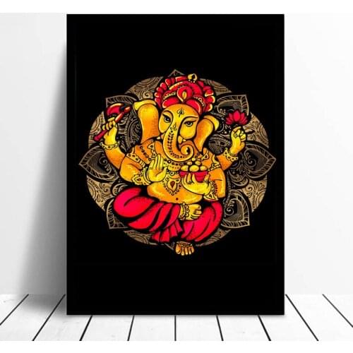 Lord 1 Pieces Ganesha Vibrant Wall Art Posters ans Prints For Living Room HD Spray Canvas Painting Home Decor Pictures No Frame