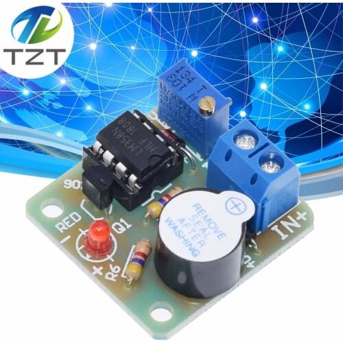TZT 12V LM358 Accumulator Sound Light Alarm Board Buzzer Prevent Over Discharge Controller Module Without Overvoltage Protection