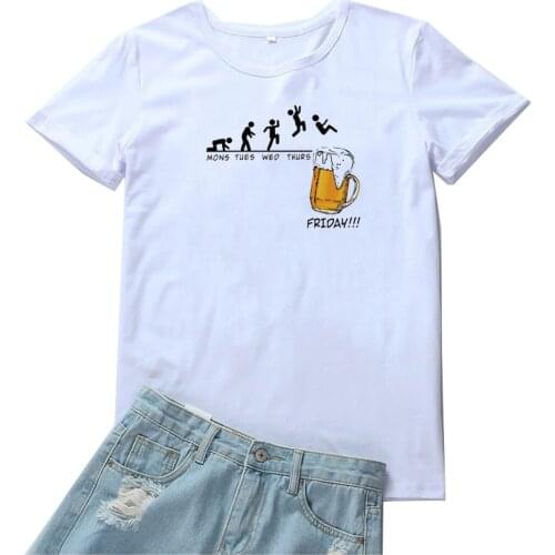 Mons Tues Wed Thurs Friday Women T-shirt Funny Status Print Women T Shirt Loose Fashion Tshirt for Women Graphic Women Tees Tops